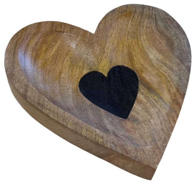 SMALL WOODEN HEART TRAY