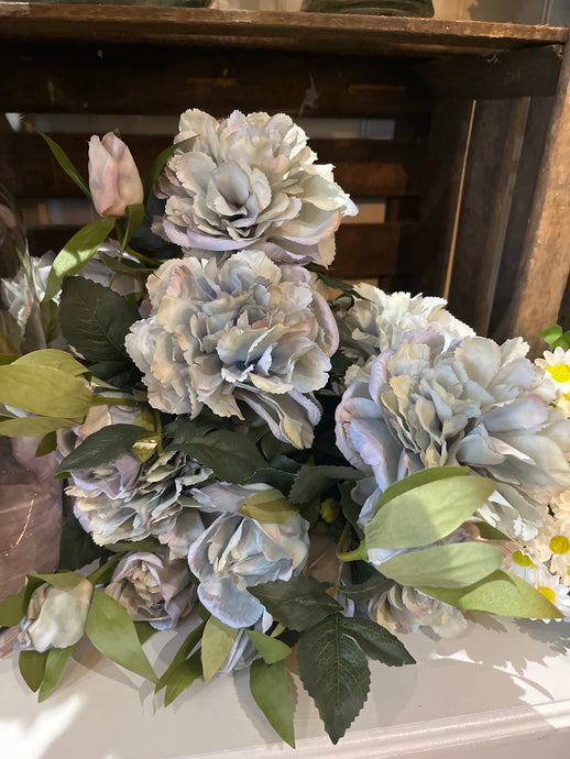 BLUE RASPBERRY DRIED TOUCH PEONY STEM - FAUX FLORALS