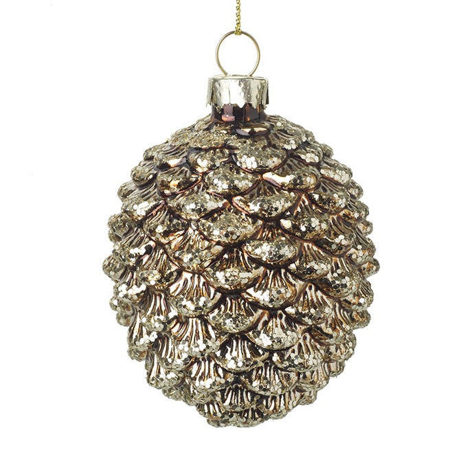 BRONZE GLITTER PINECONE