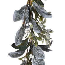 FROSTED LAUREL AND MISTLETOE GARLAND