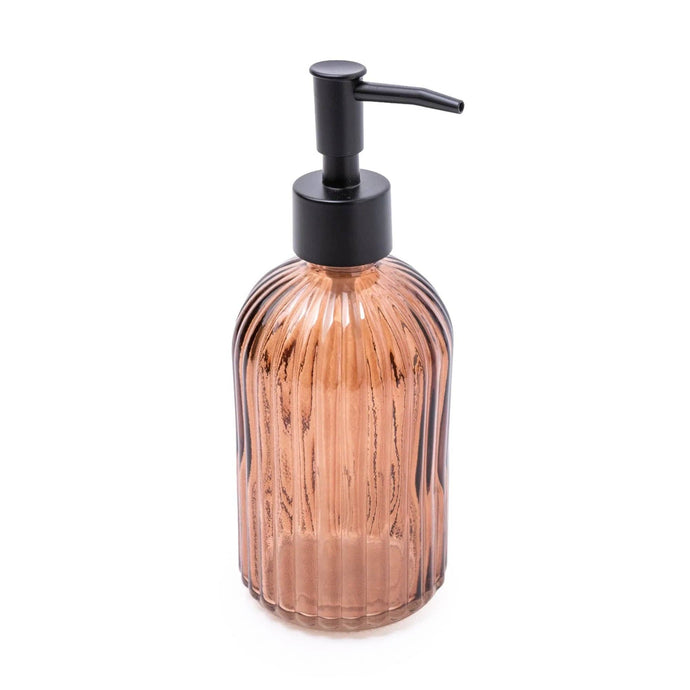 AMBER RIDGED SOAP DISPENSER