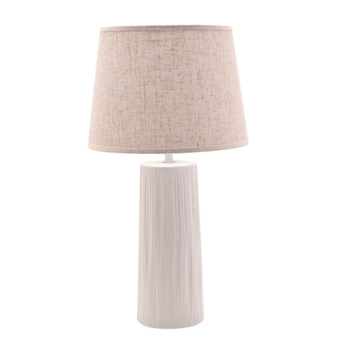 CERAMIC TABLE LAMP WITH LINEN SHADE